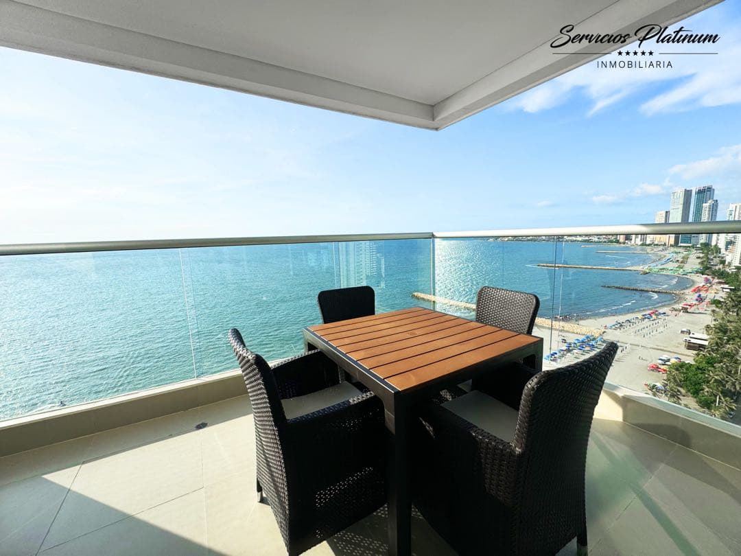 Apartamento en venta con vista directa al mar tres cuartos