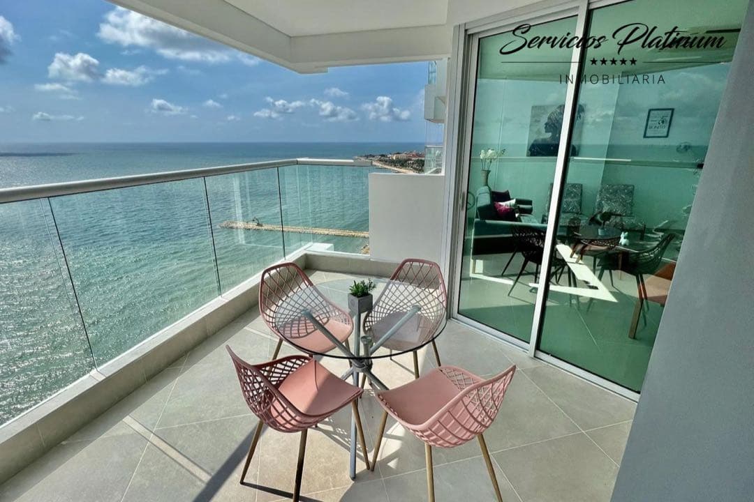 Apartamento de dos cuartos vista directa a la playa en Bocagrande